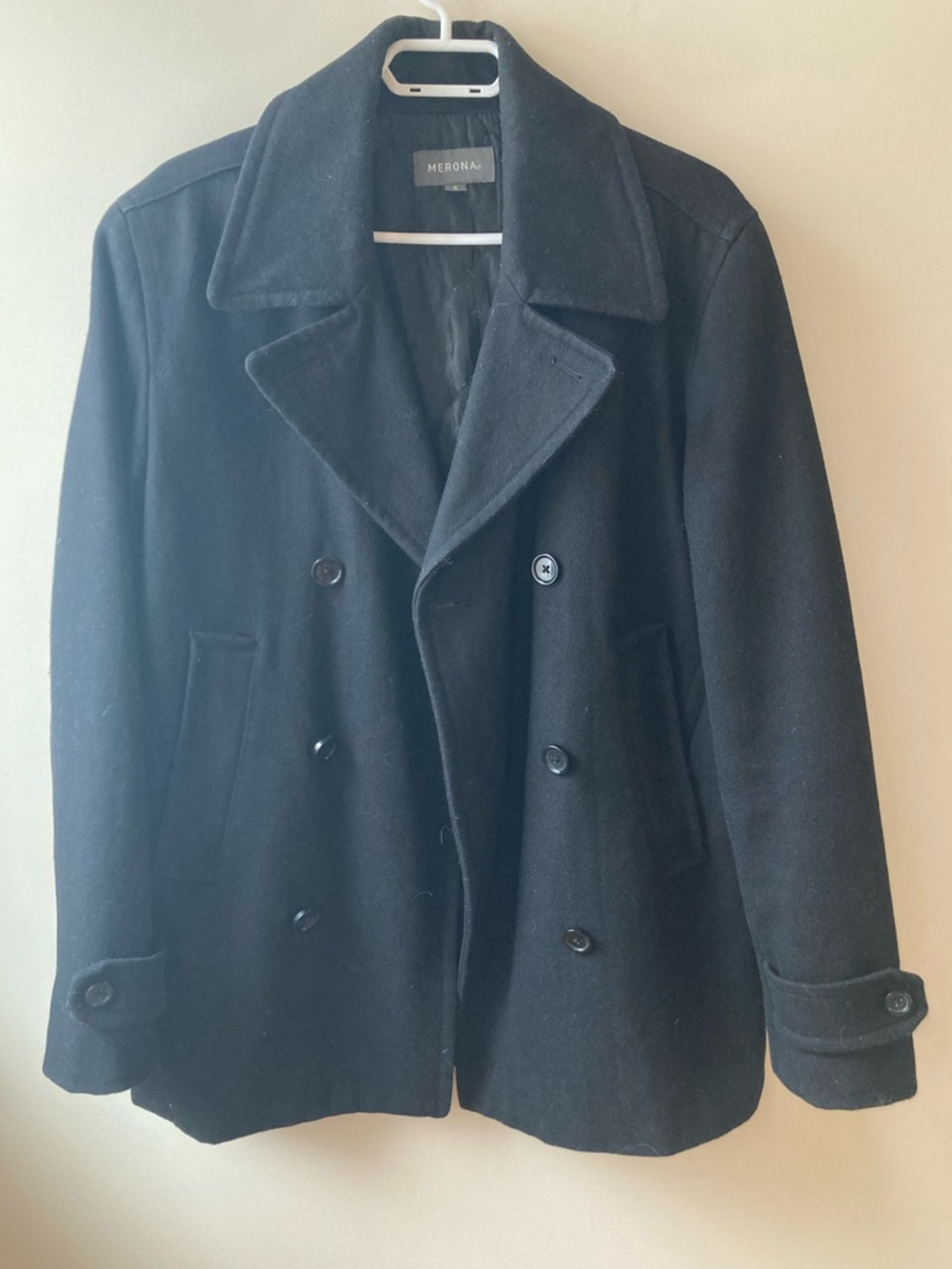 Men’s Merona Wool Black Pea Coat